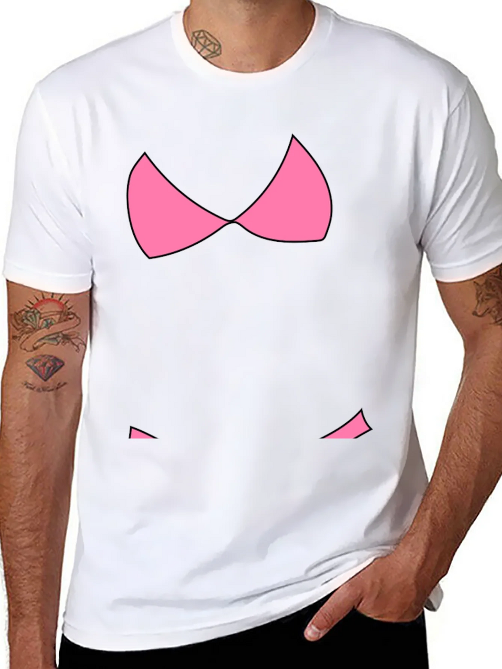 Funny Pink Bikini Top Graphic T-Shirt - Black product image 10