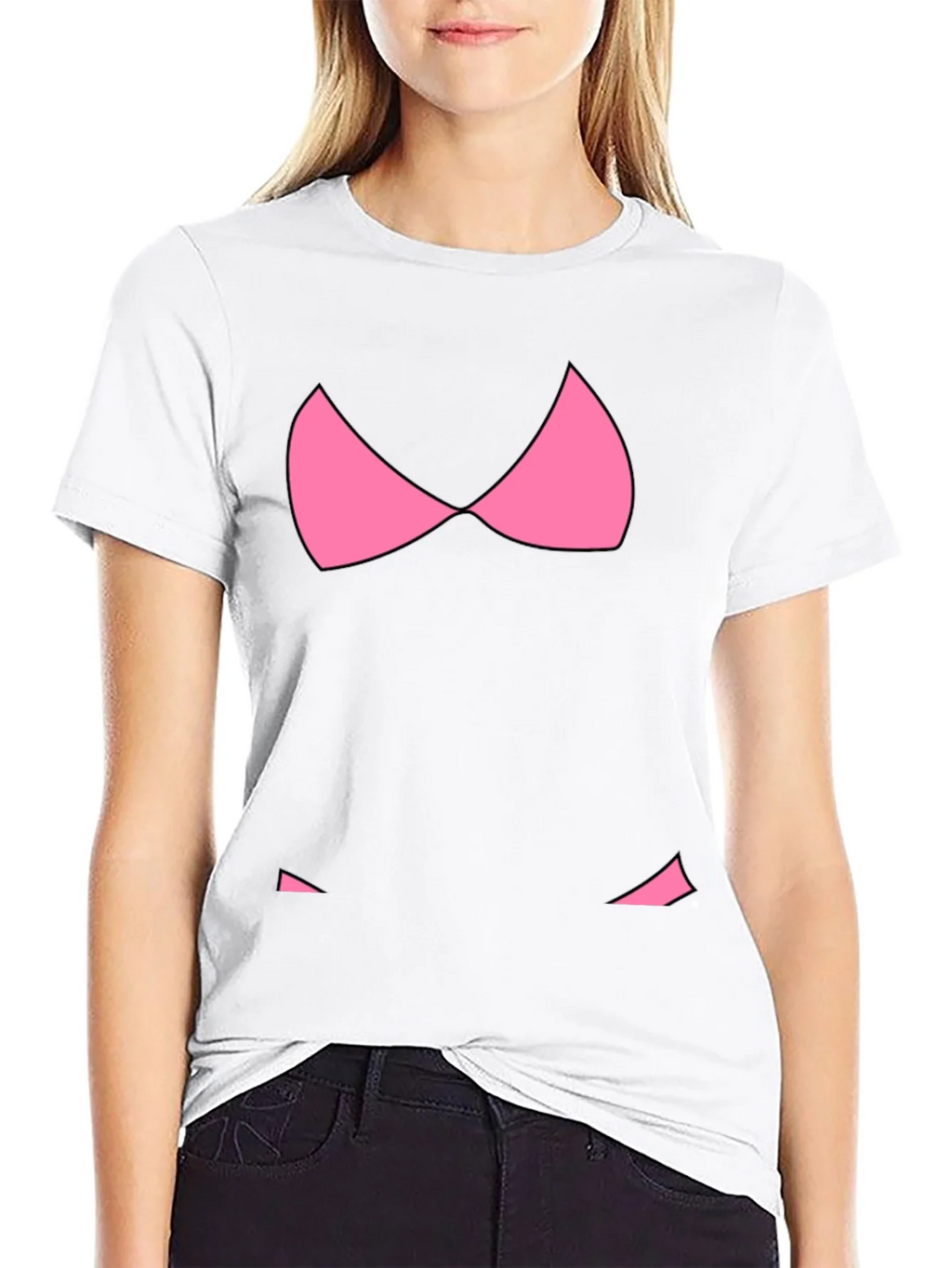 Funny Pink Bikini Top Graphic T-Shirt - Black product image 11