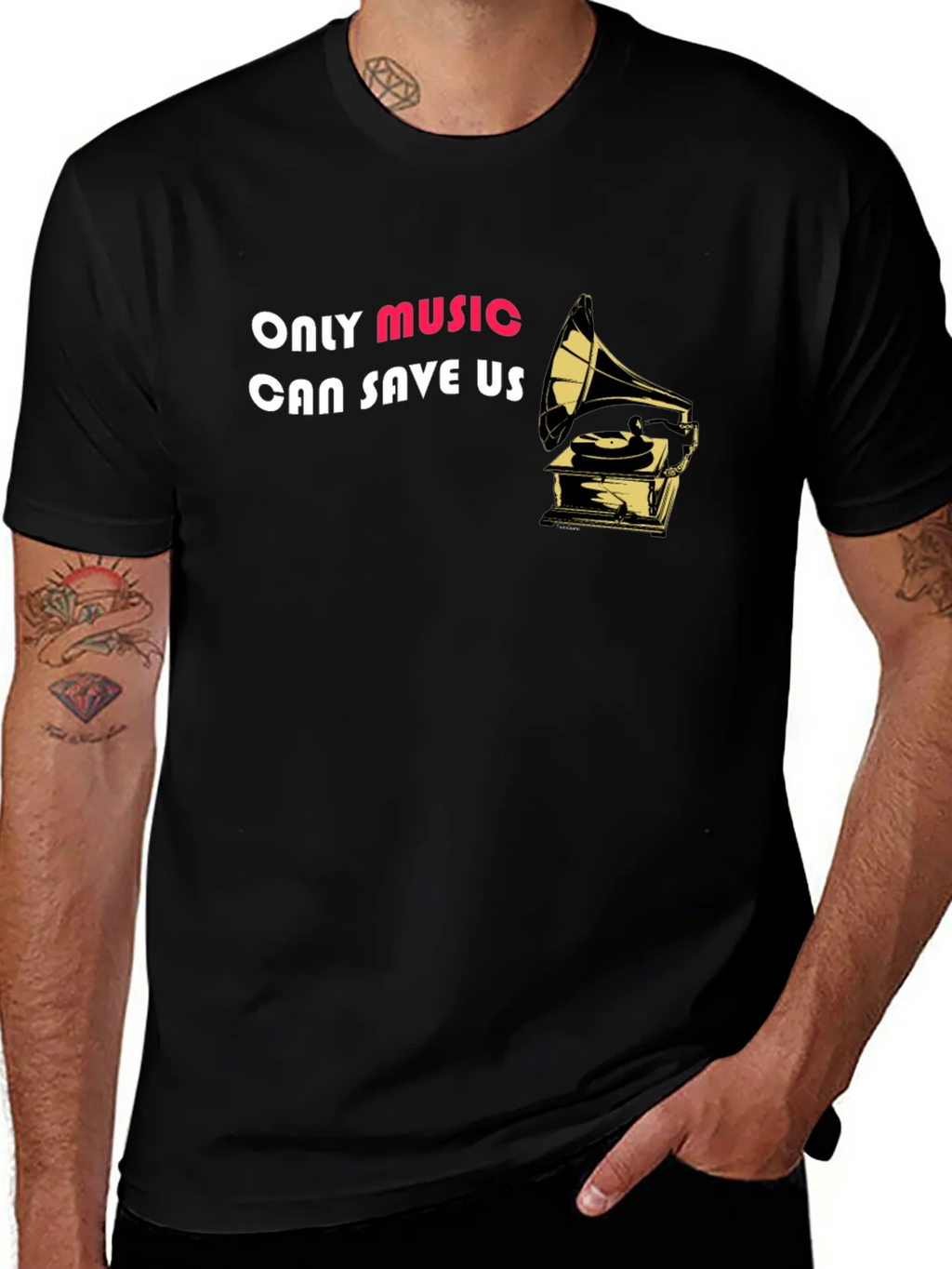 Music Saves Black Graphic Tee product image 1