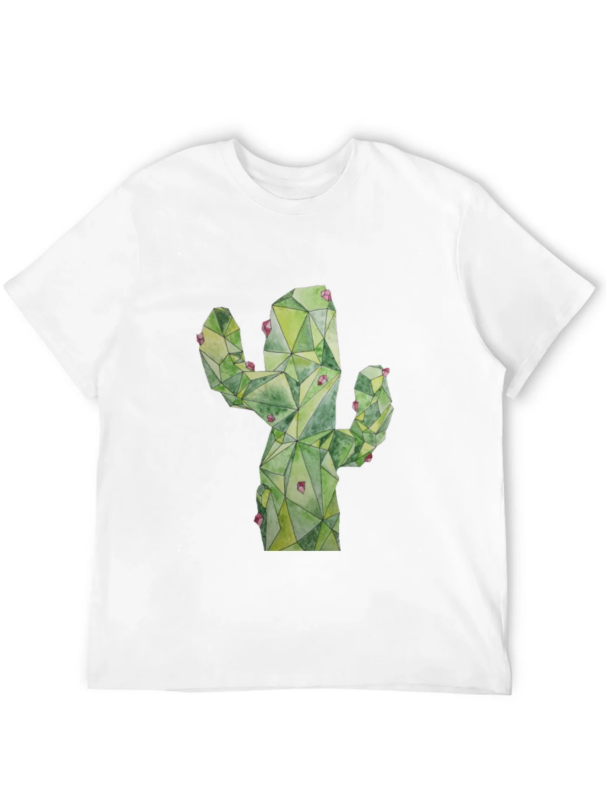 Geometric Cactus Print Black T-Shirt product image 11