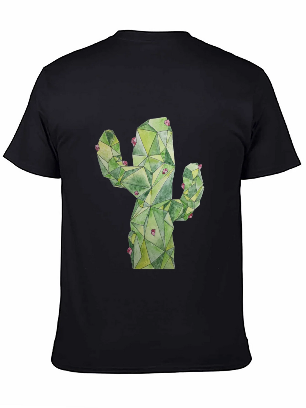 Geometric Cactus Print Black T-Shirt product image 4