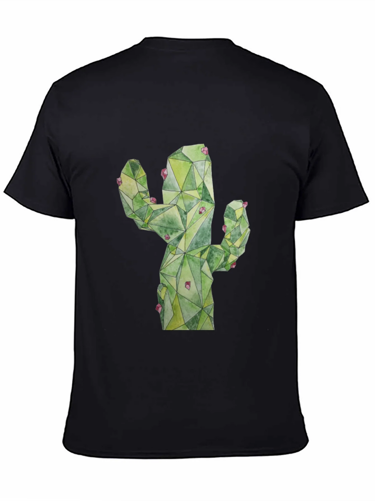 Geometric Cactus Print Black T-Shirt product image 4