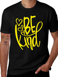 Be Kind T-Shirt - Black Crew Neck Tee with Heart Design product image 1