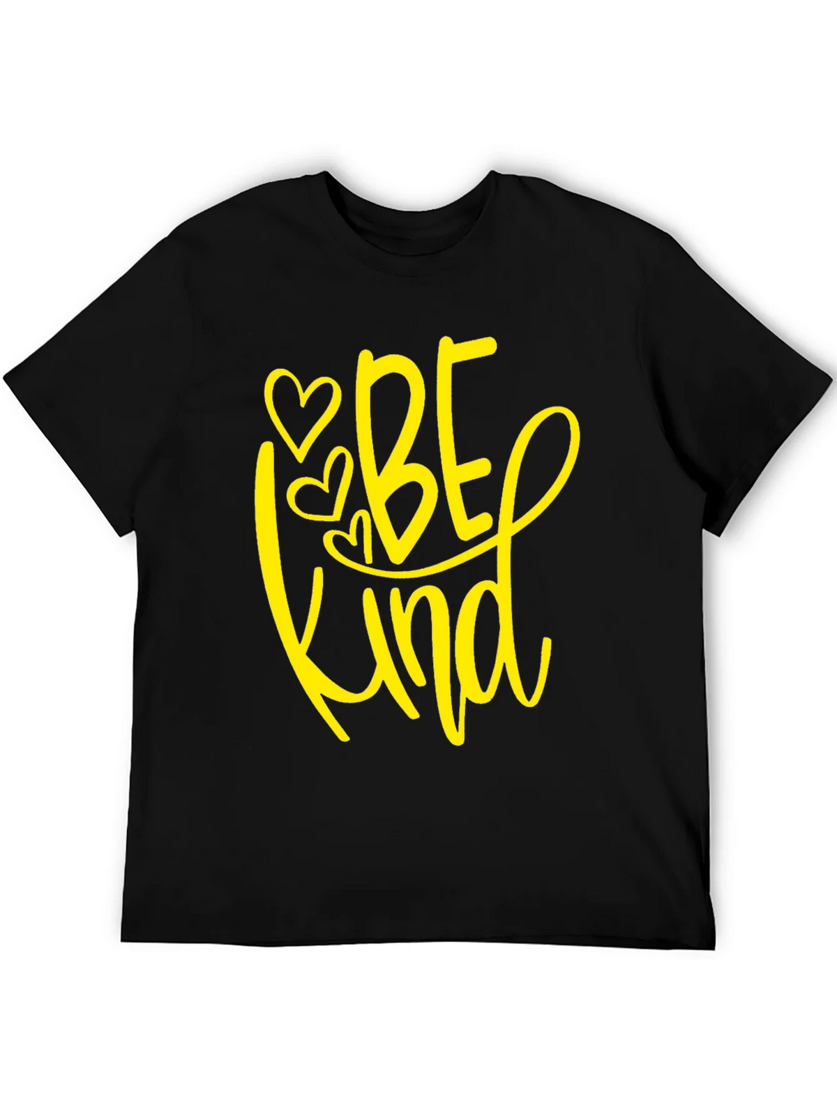 Be Kind T-Shirt - Black Crew Neck Tee with Heart Design product image 5