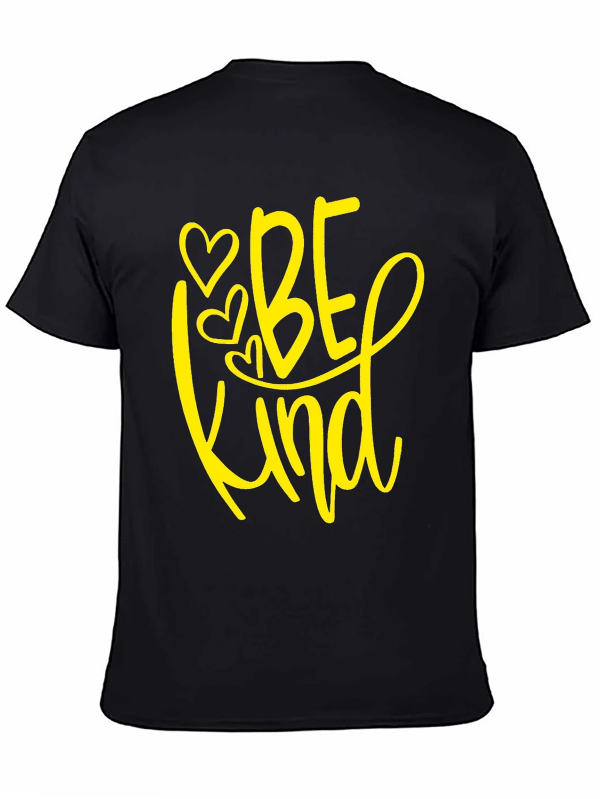 Be Kind T-Shirt - Black Crew Neck Tee with Heart Design product image 4