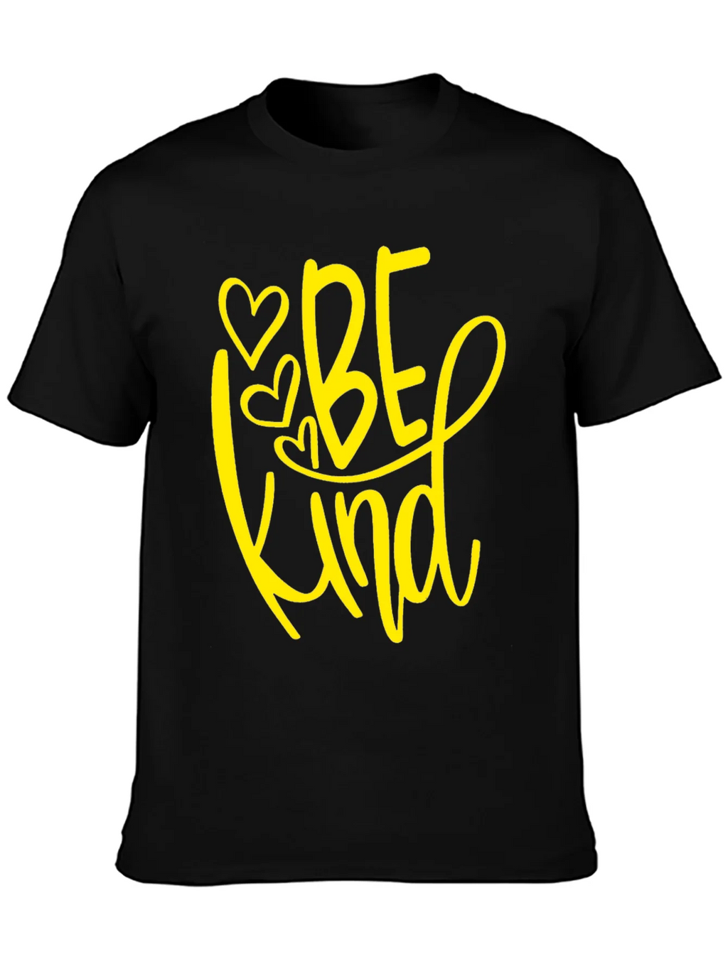 Be Kind T-Shirt - Black Crew Neck Tee with Heart Design product image 3