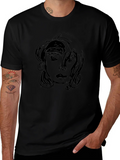 Sketch Face Graphic Black T-Shirt product image 1
