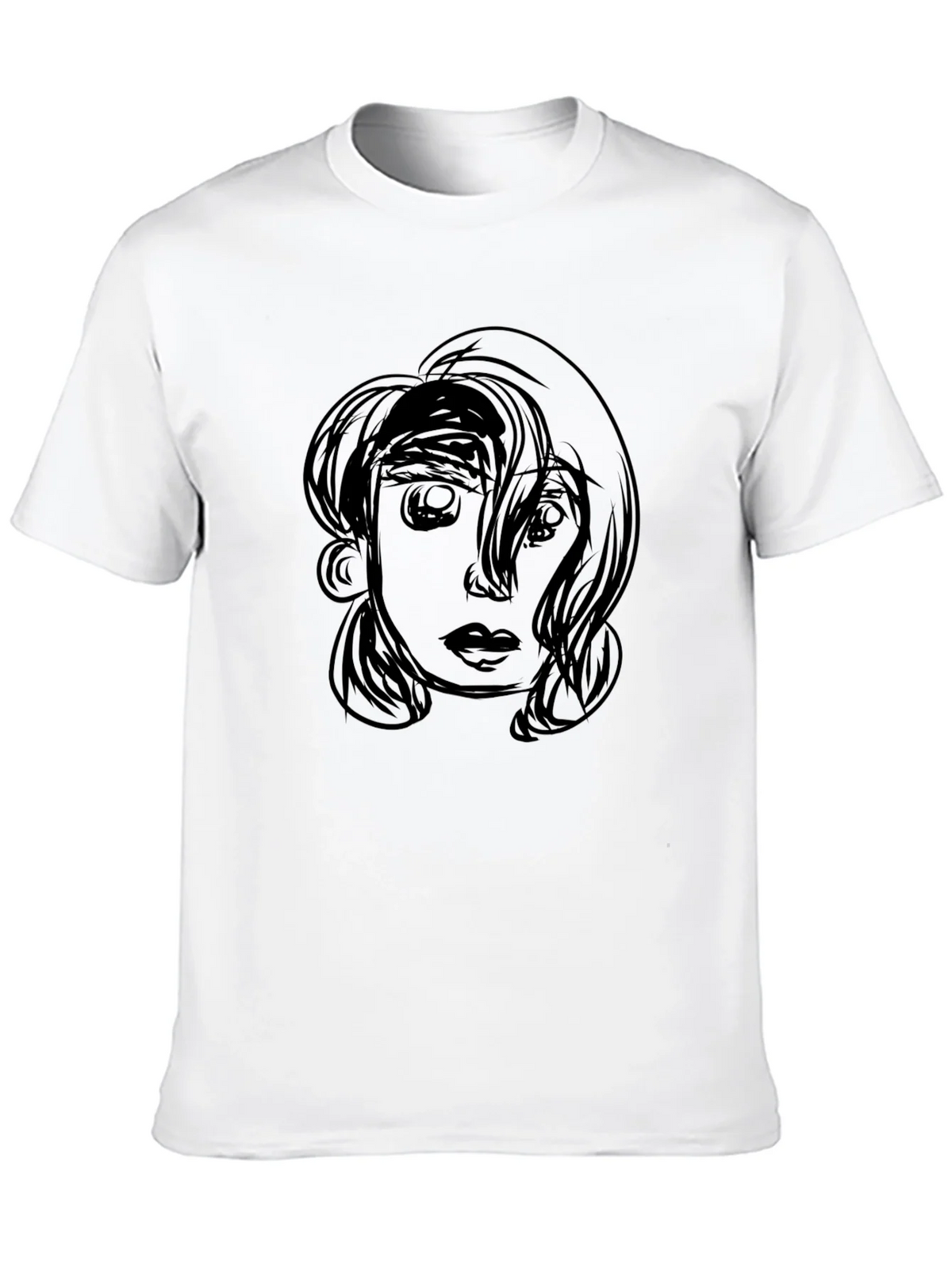 Sketch Face Graphic Black T-Shirt product image 9