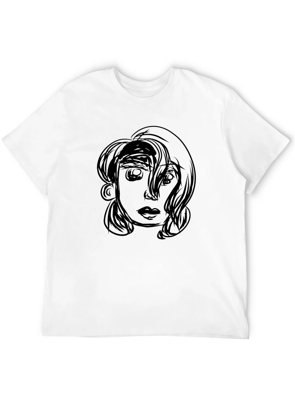 Sketch Face Graphic Black T-Shirt product image 11