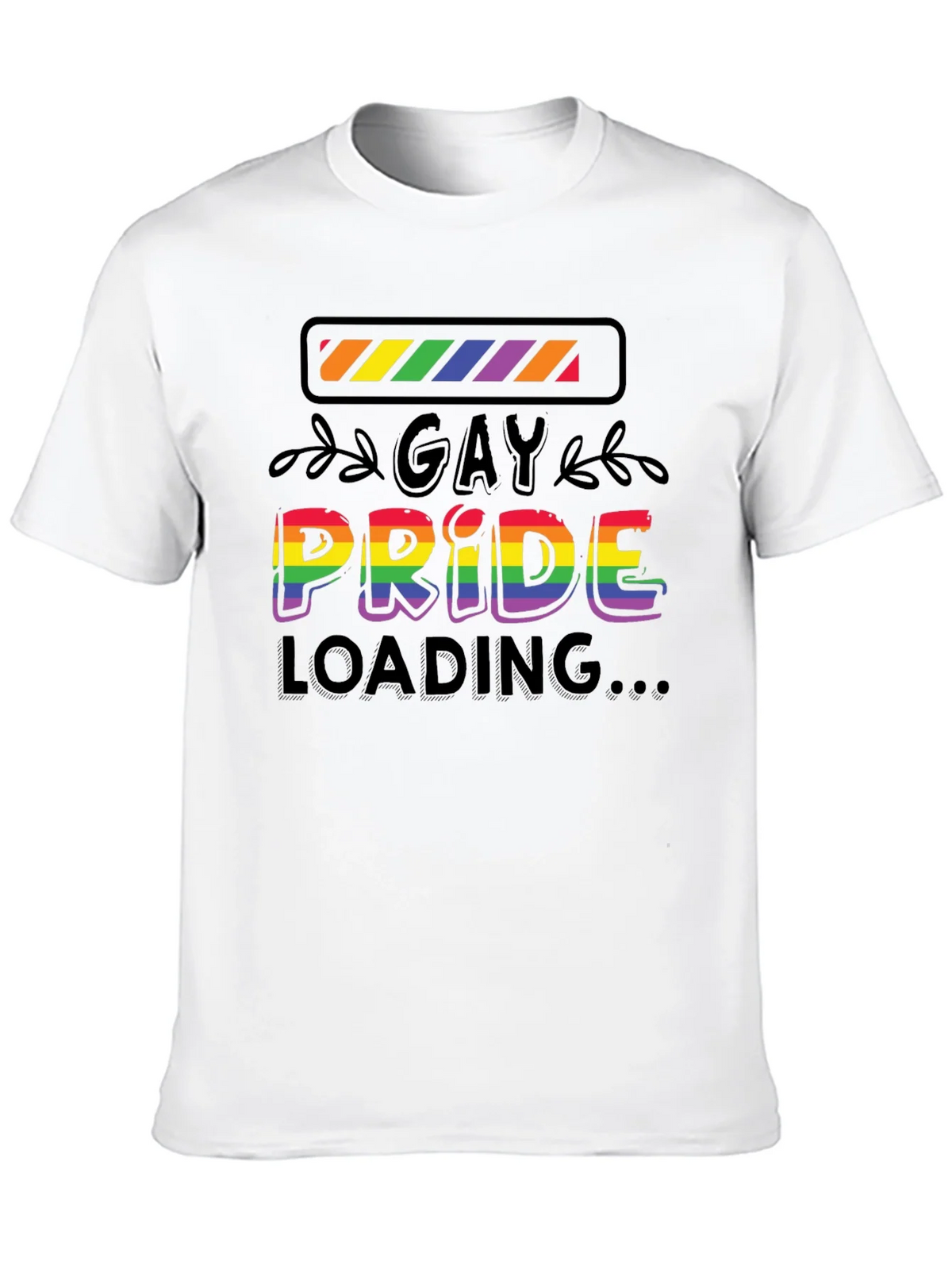 Gay Pride Loading T-Shirt - Black Cotton Blend Tee product image 12