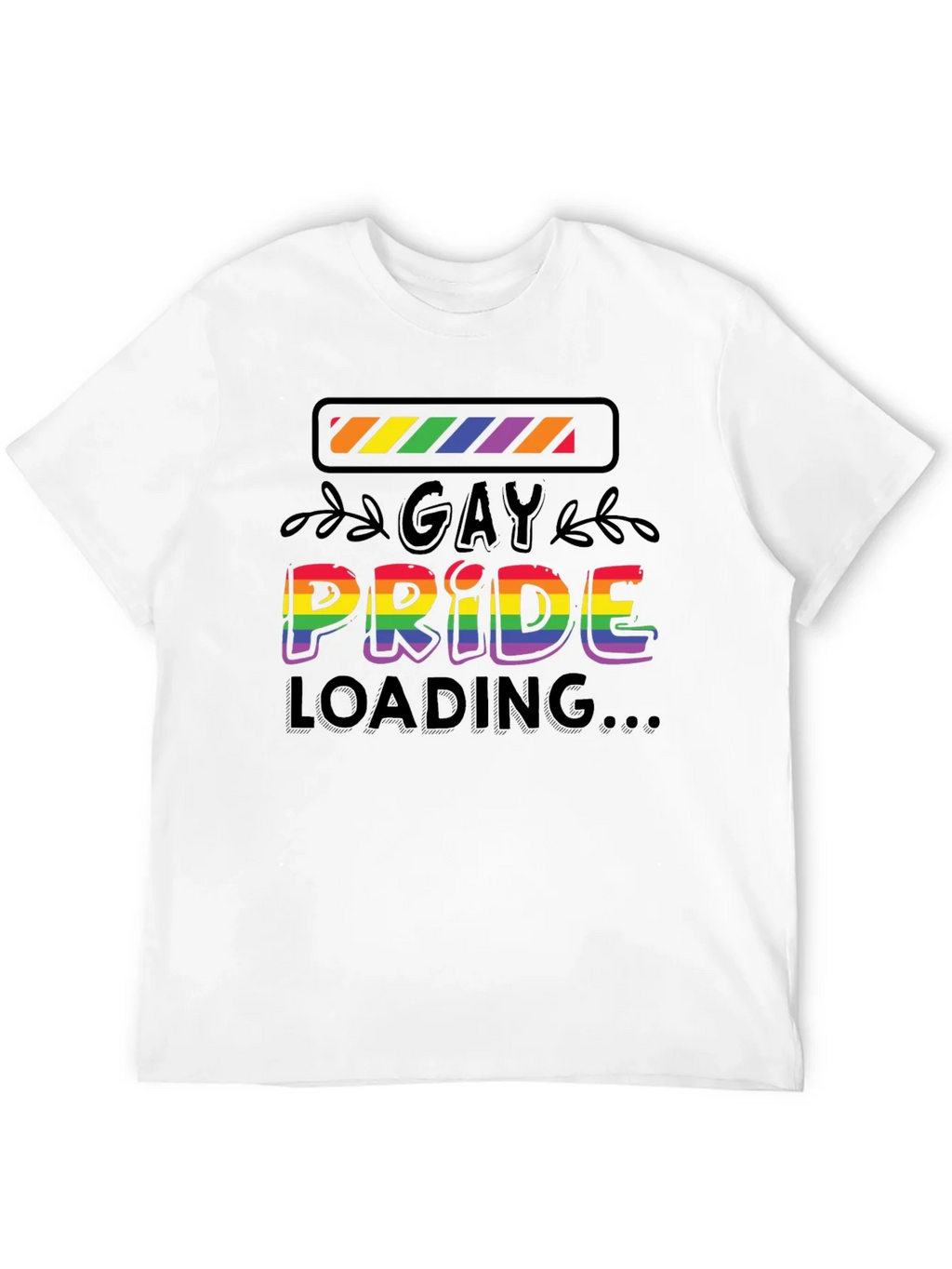 Gay Pride Loading T-Shirt - Black Cotton Blend Tee product image 3