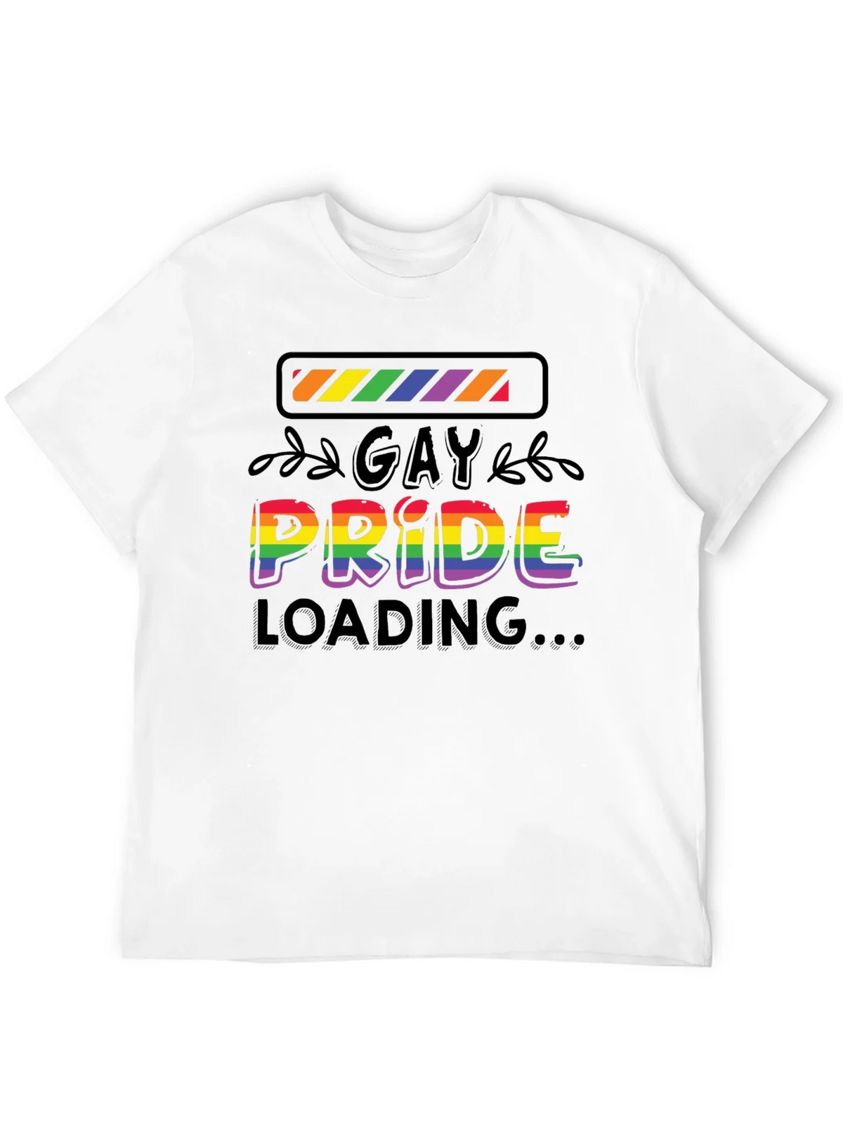 Gay Pride Loading T-Shirt - Black Cotton Blend Tee product image 3