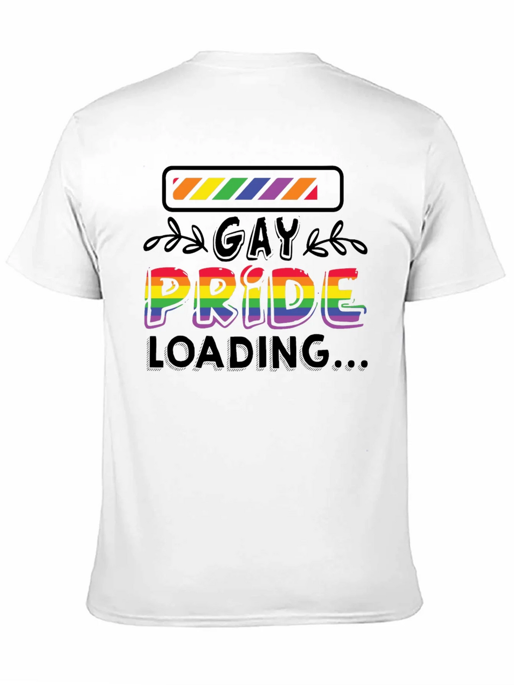 Gay Pride Loading T-Shirt - Black Cotton Blend Tee product image 2