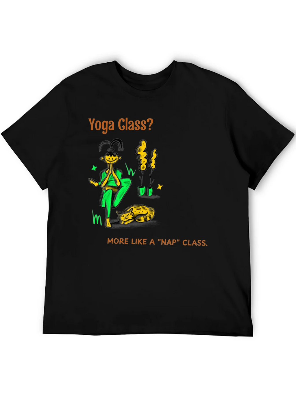 Yoga Nap Class Black Cotton T-Shirt product image 8