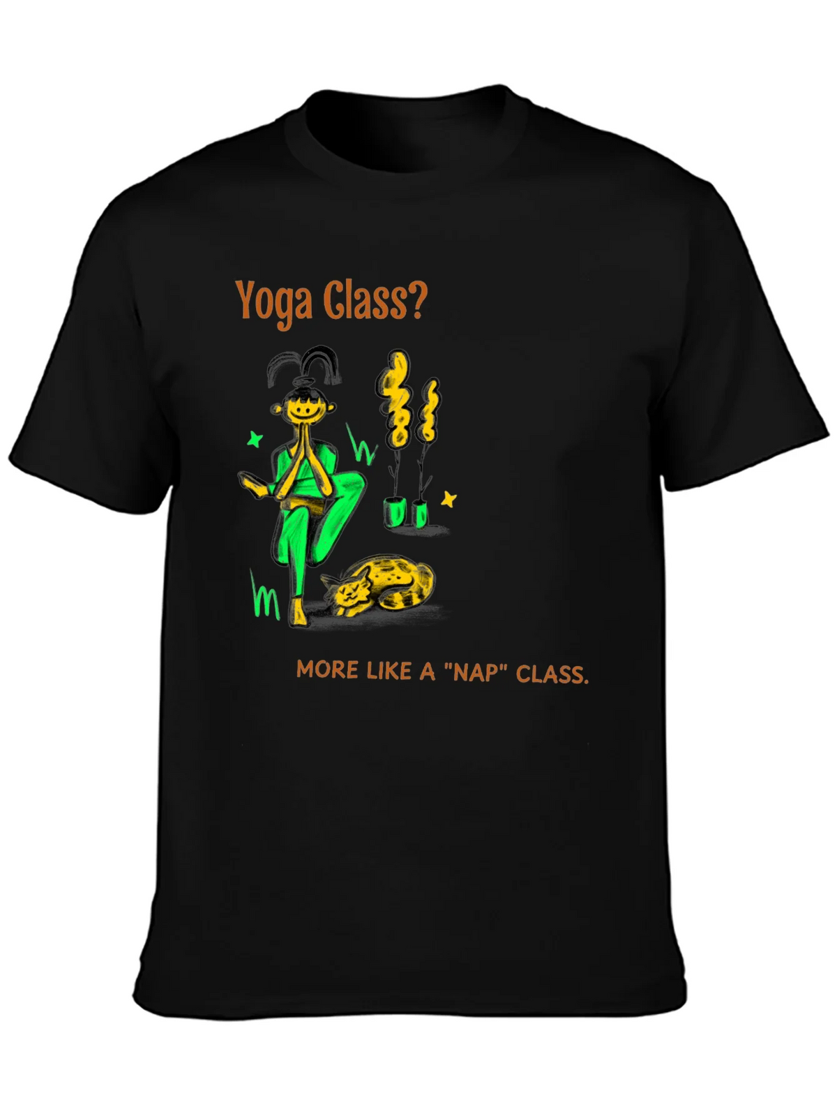 Yoga Nap Class Black Cotton T-Shirt product image 6