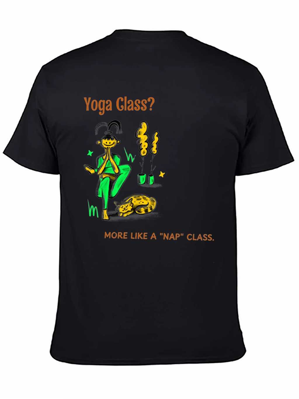 Yoga Nap Class Black Cotton T-Shirt product image 7
