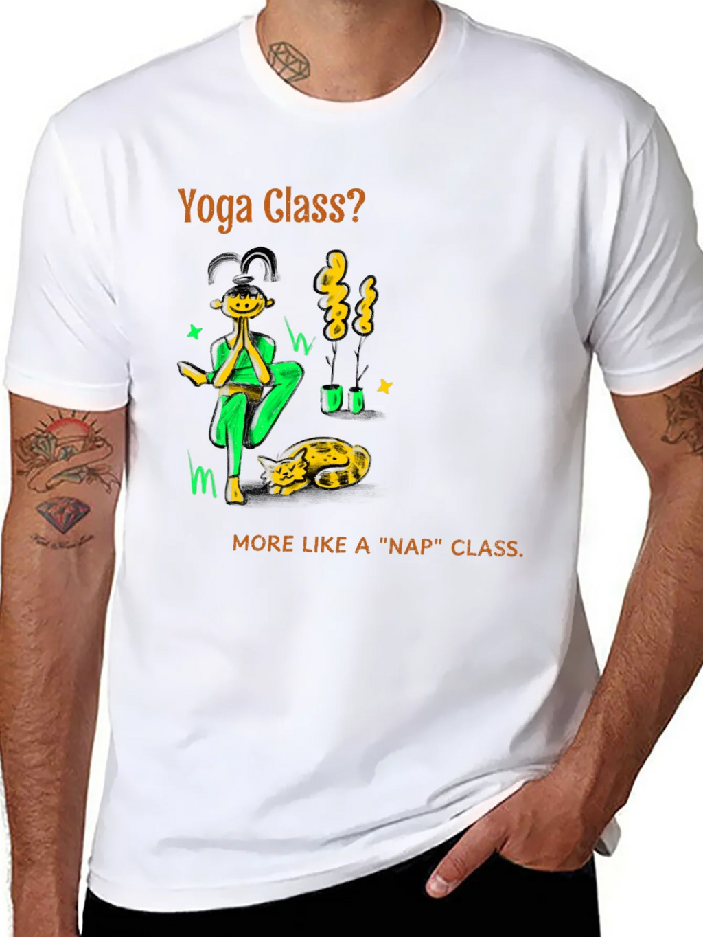 Yoga Nap Class Black Cotton T-Shirt product image 10