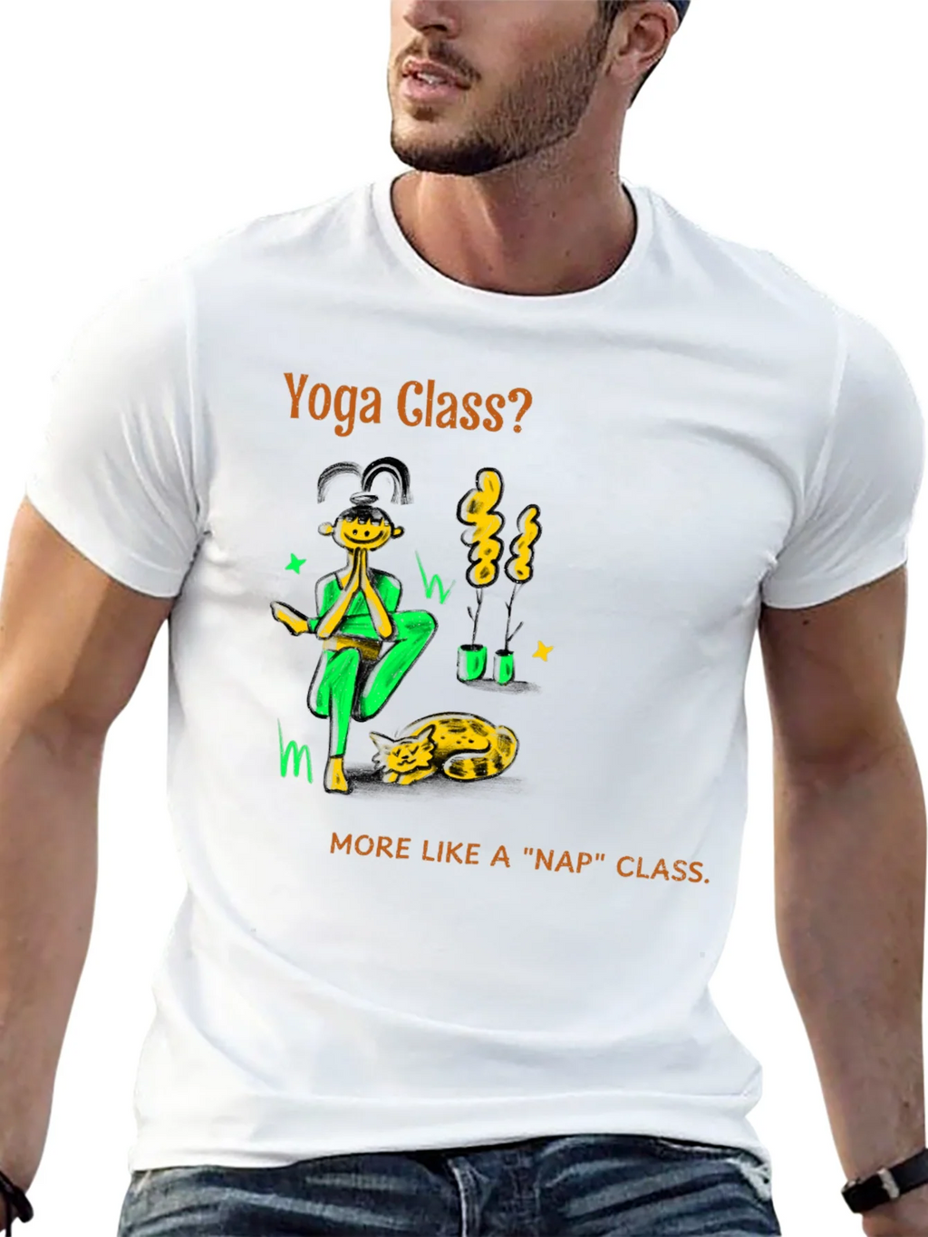 Yoga Nap Class Black Cotton T-Shirt product image 4