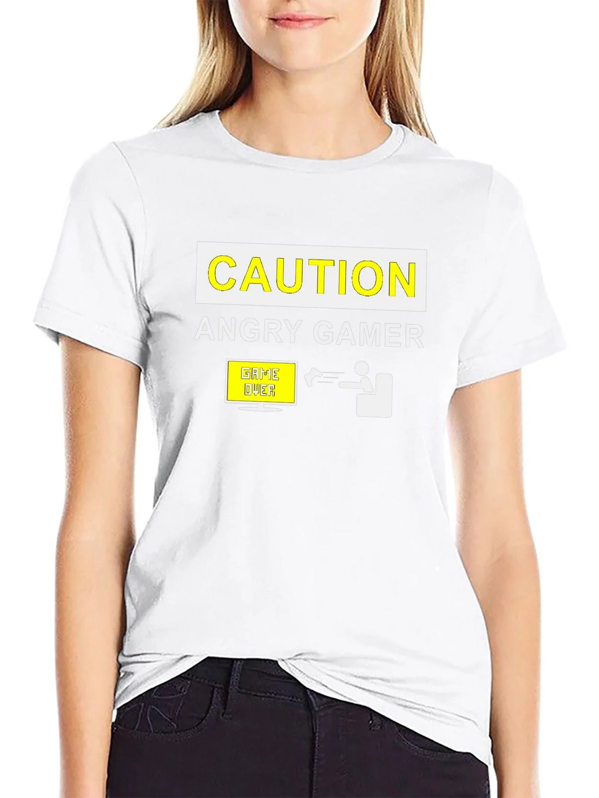 Angry Gamer Caution T-Shirt: Funny Video Game Tee product image 11