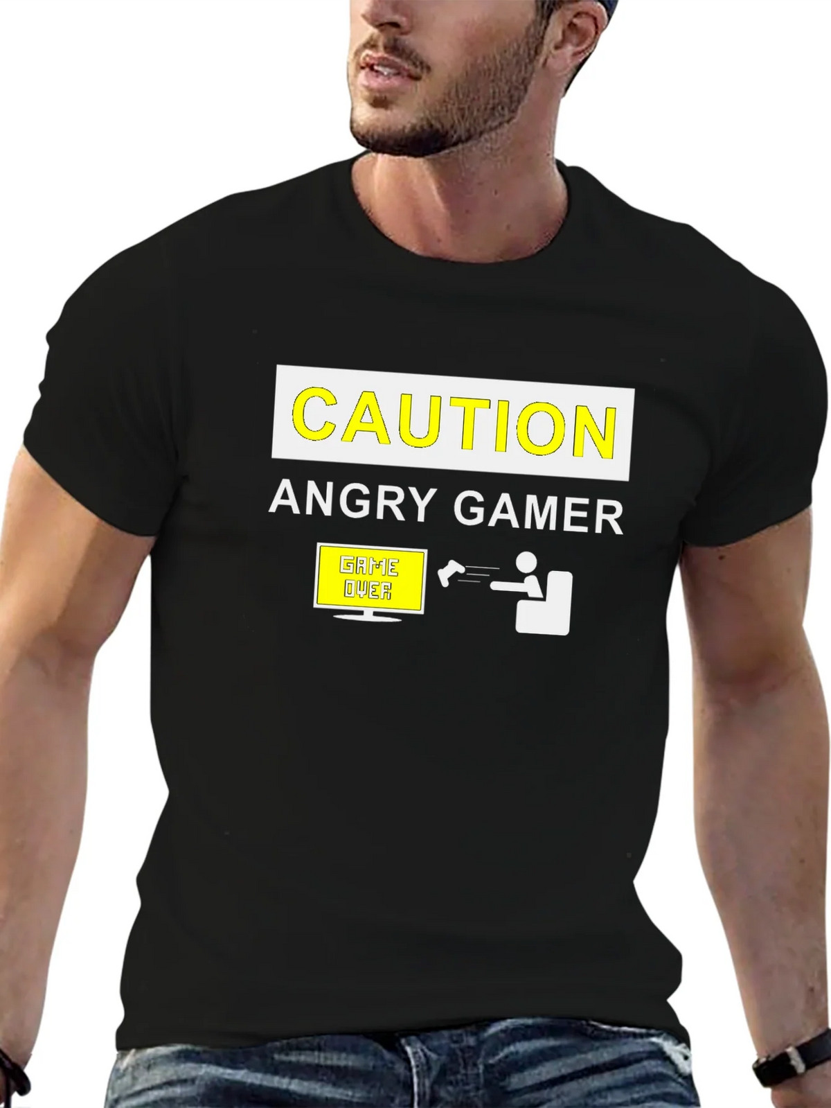Angry Gamer Caution T-Shirt: Funny Video Game Tee product image 9