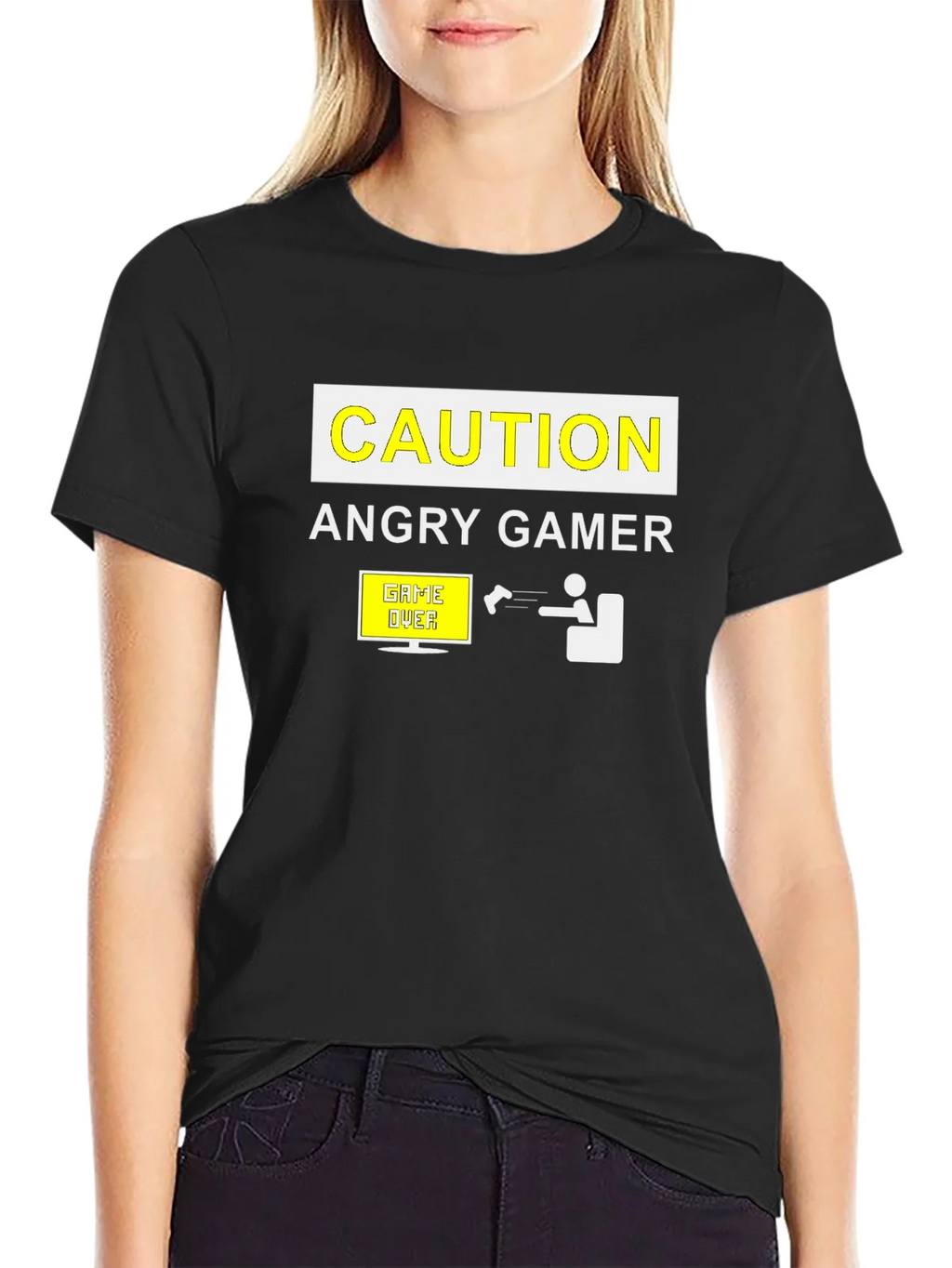 Angry Gamer Caution T-Shirt: Funny Video Game Tee product image 5