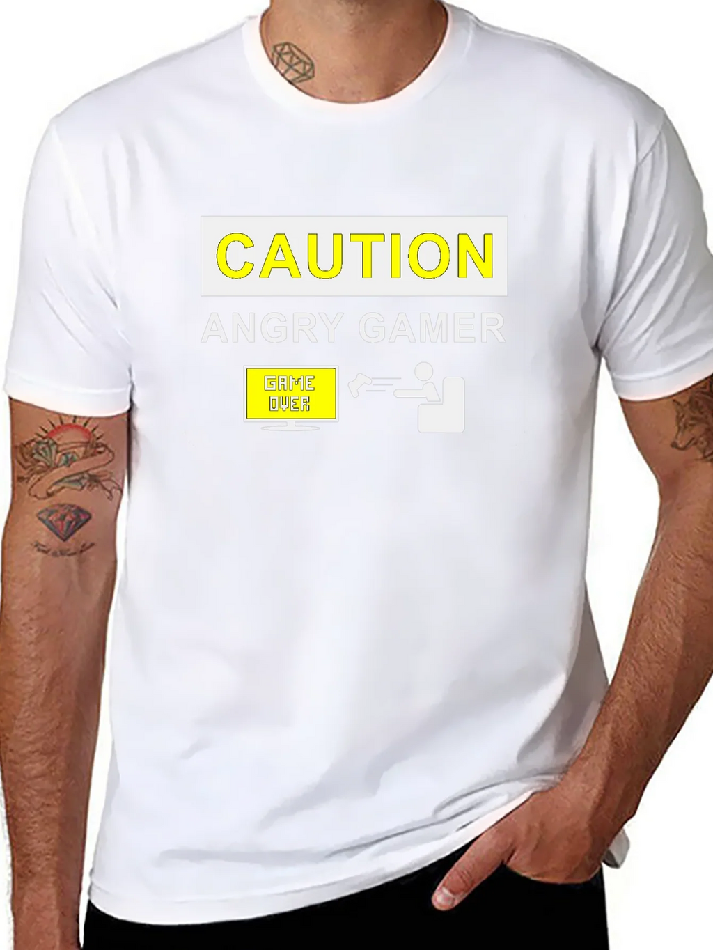 Angry Gamer Caution T-Shirt: Funny Video Game Tee product image 10