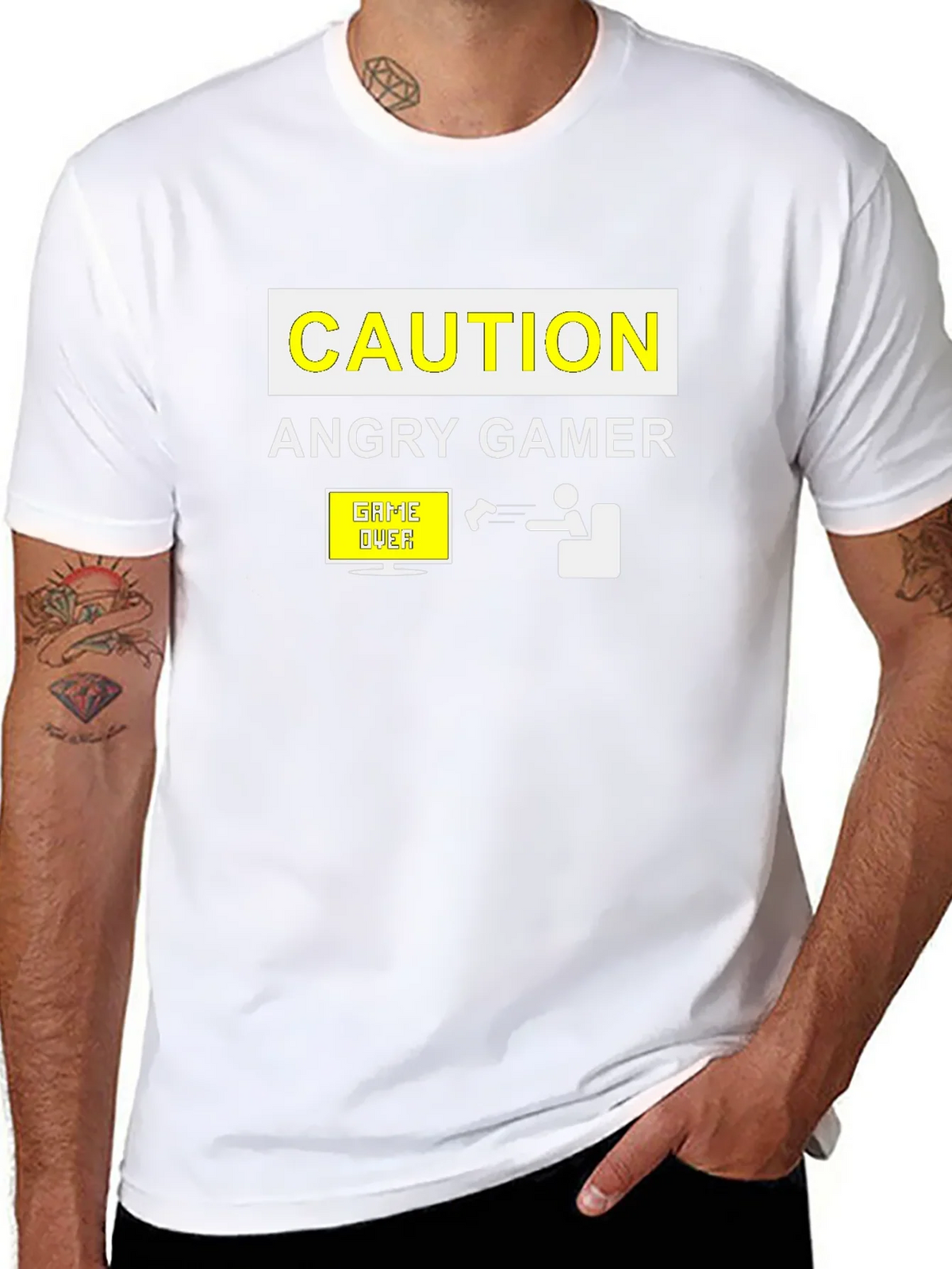 Angry Gamer Caution T-Shirt: Funny Video Game Tee product image 10