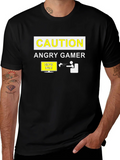 Angry Gamer Caution T-Shirt: Funny Video Game Tee product image 1