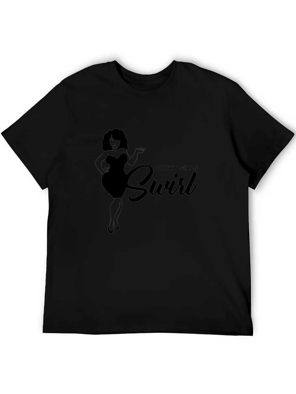 Curvy Girls Swirl Black Graphic Tee Shirt product image 8