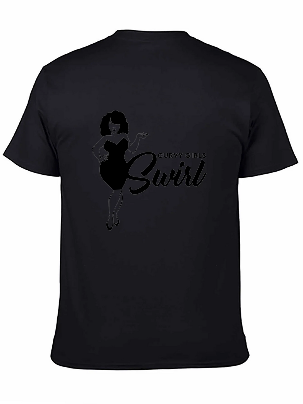 Curvy Girls Swirl Black Graphic Tee Shirt product image 7