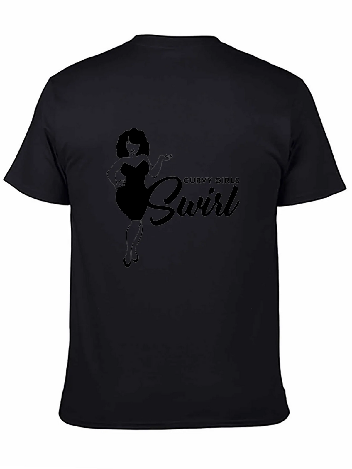 Curvy Girls Swirl Black Graphic Tee Shirt product image 7