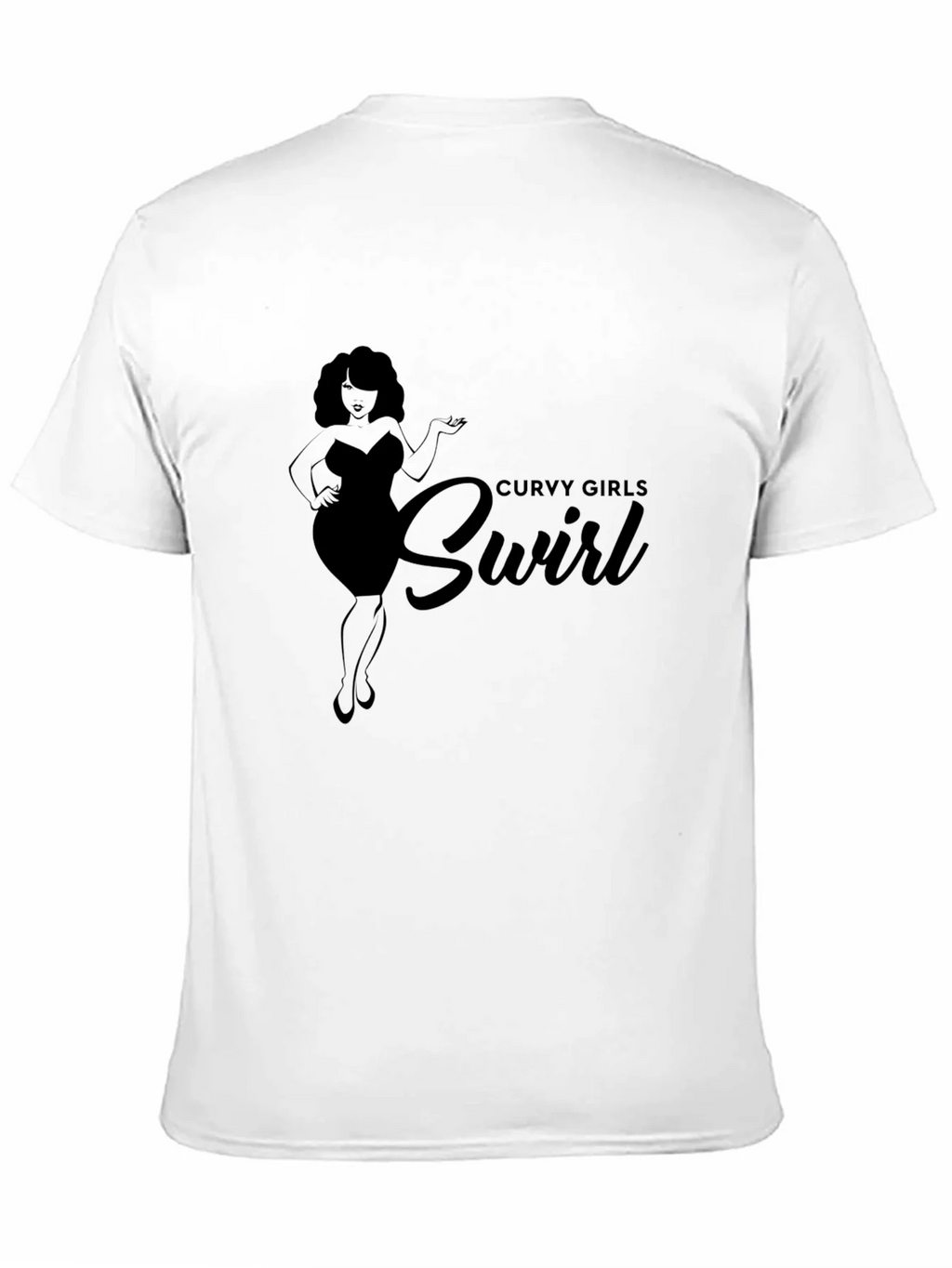 Curvy Girls Swirl Black Graphic Tee Shirt product image 2