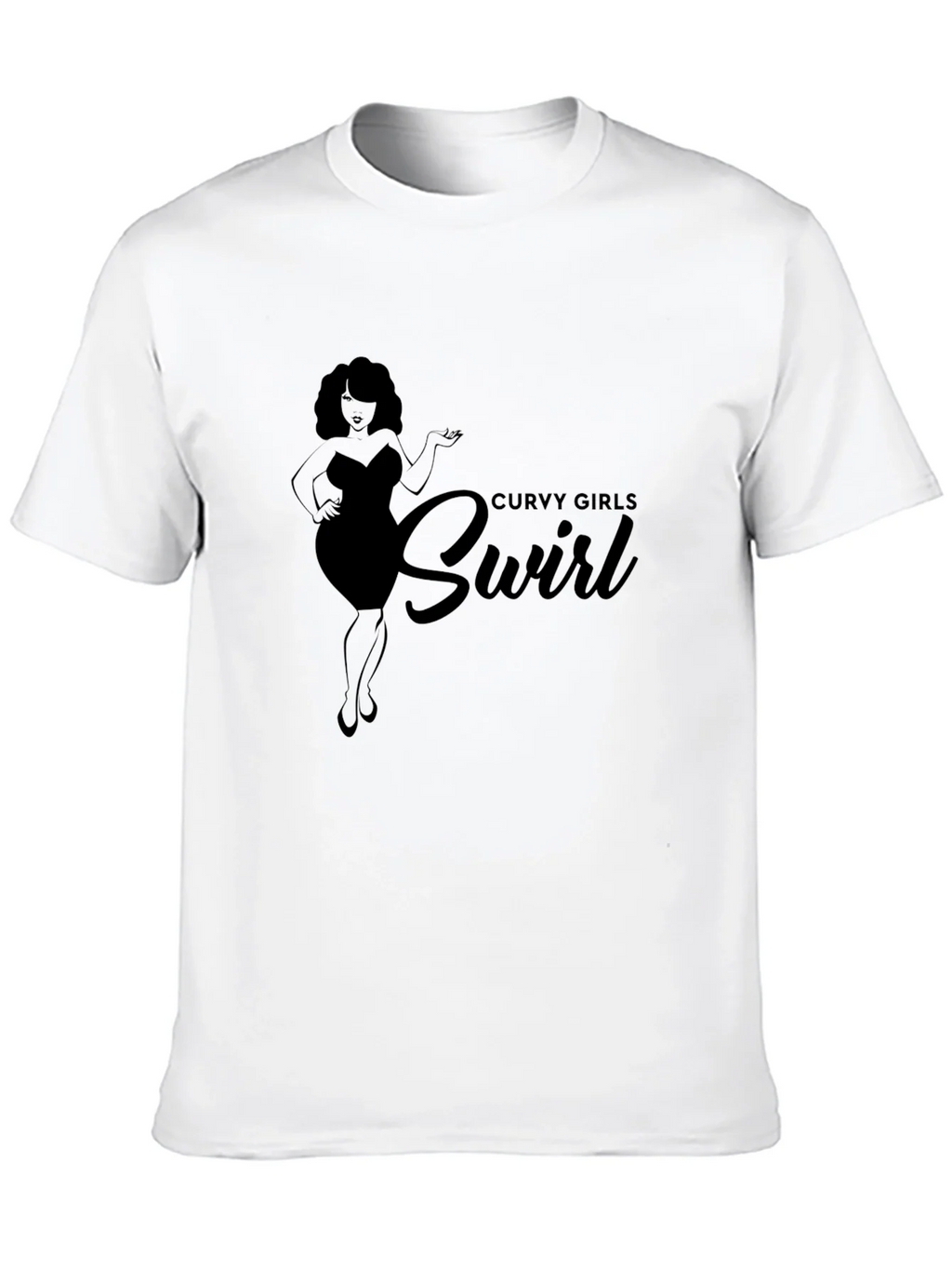 Curvy Girls Swirl Black Graphic Tee Shirt product image 12