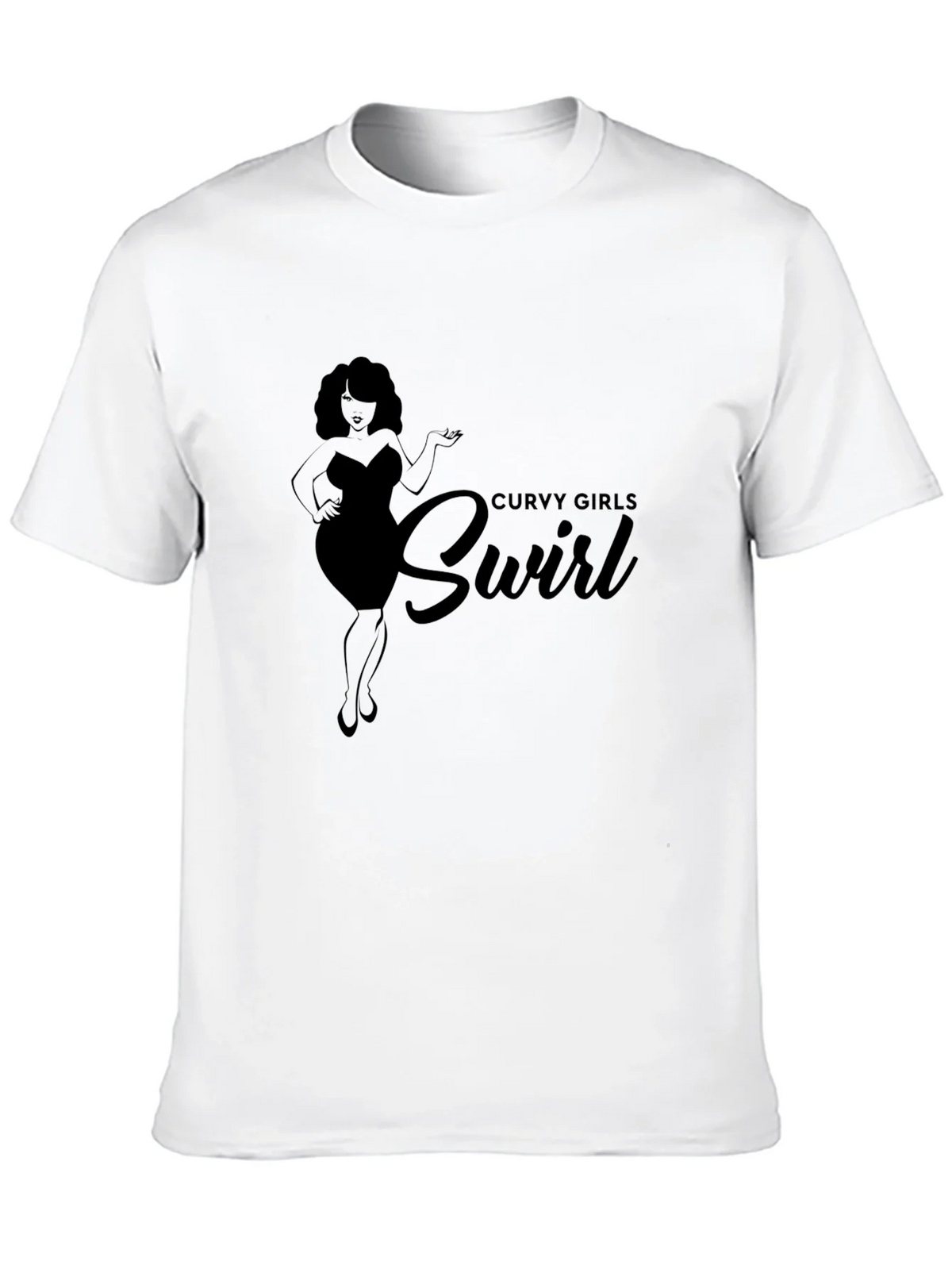 Curvy Girls Swirl Black Graphic Tee Shirt product image 12