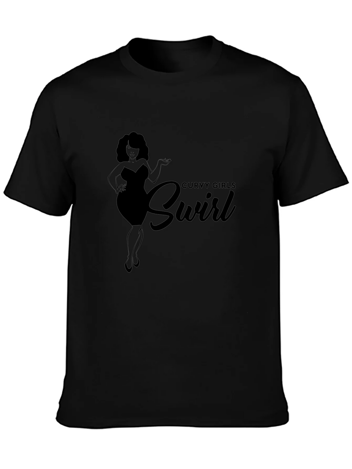 Curvy Girls Swirl Black Graphic Tee Shirt product image 6