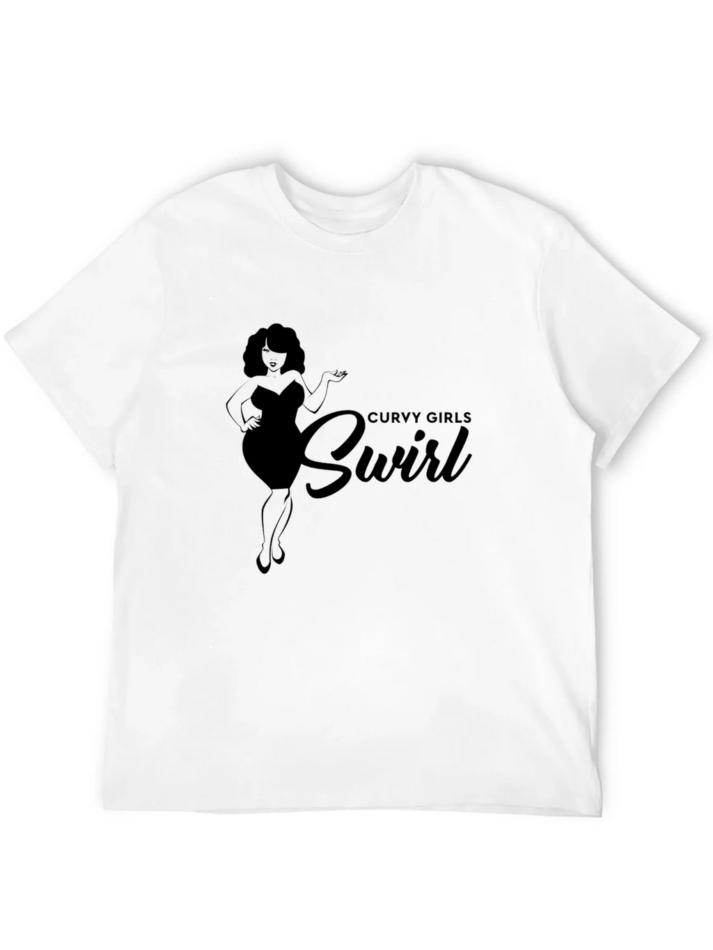 Curvy Girls Swirl Black Graphic Tee Shirt product image 3
