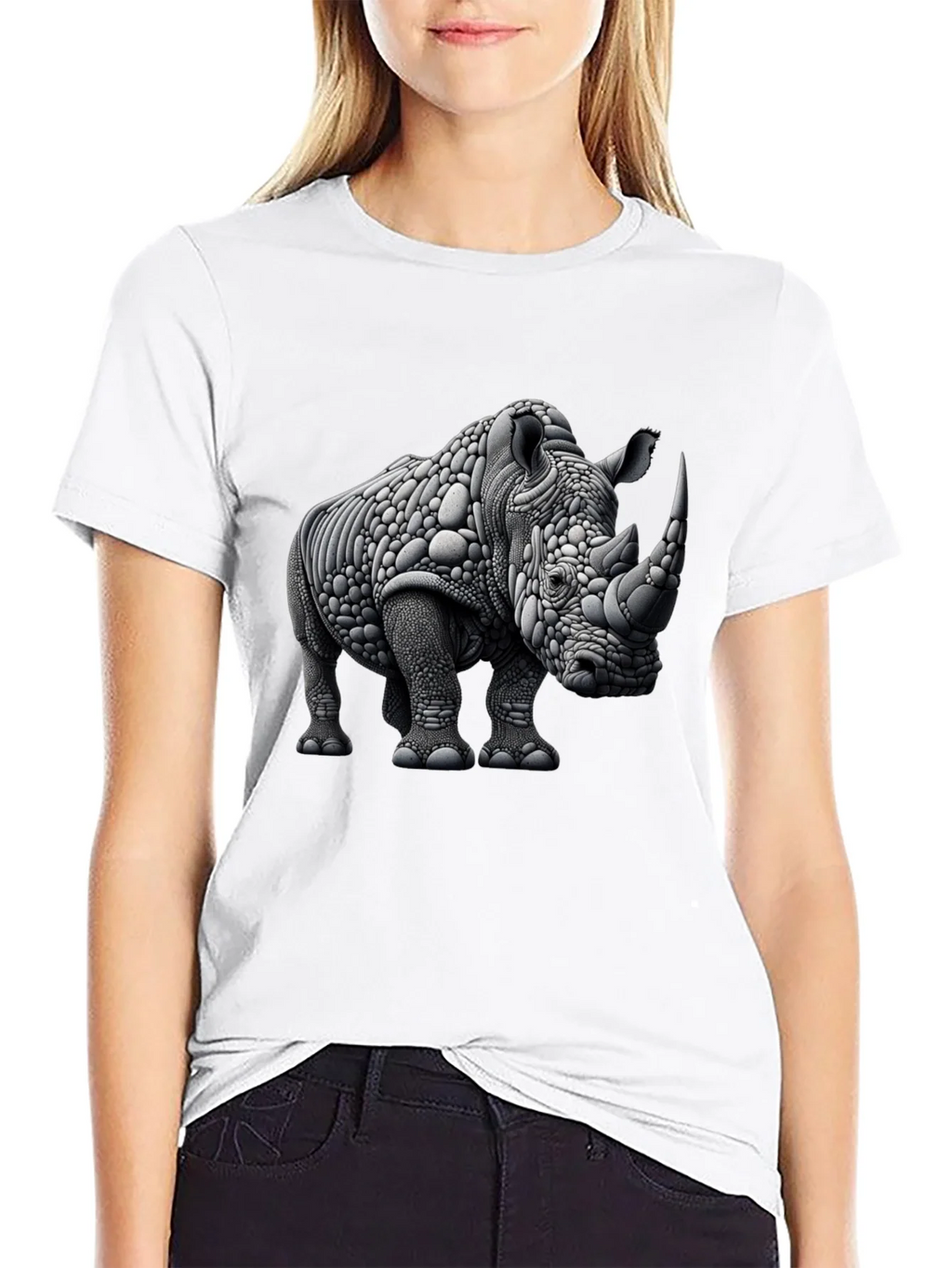 Abstract Rhinoceros Graphic Tee - Black product image 11