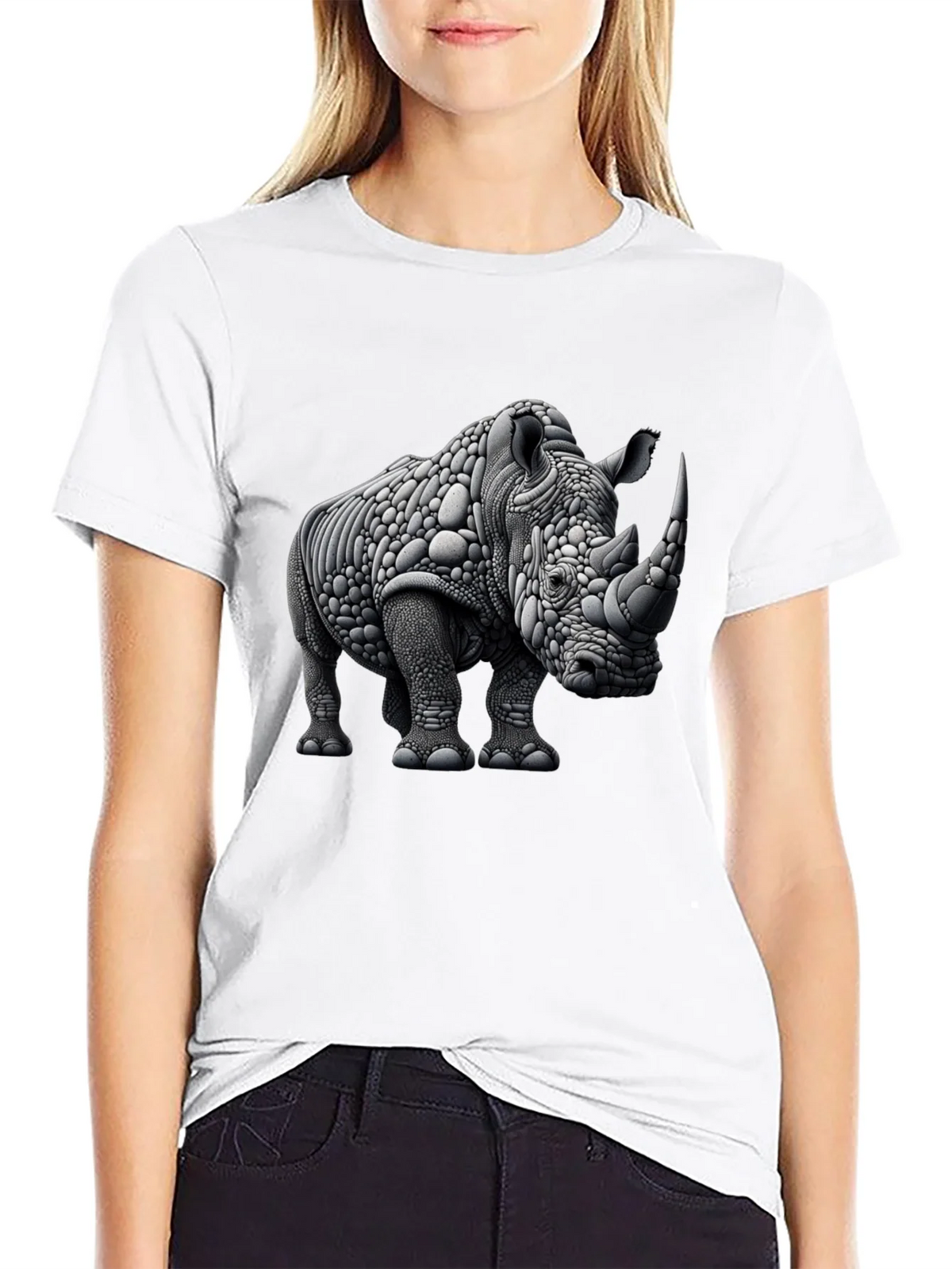 Abstract Rhinoceros Graphic Tee - Black product image 11
