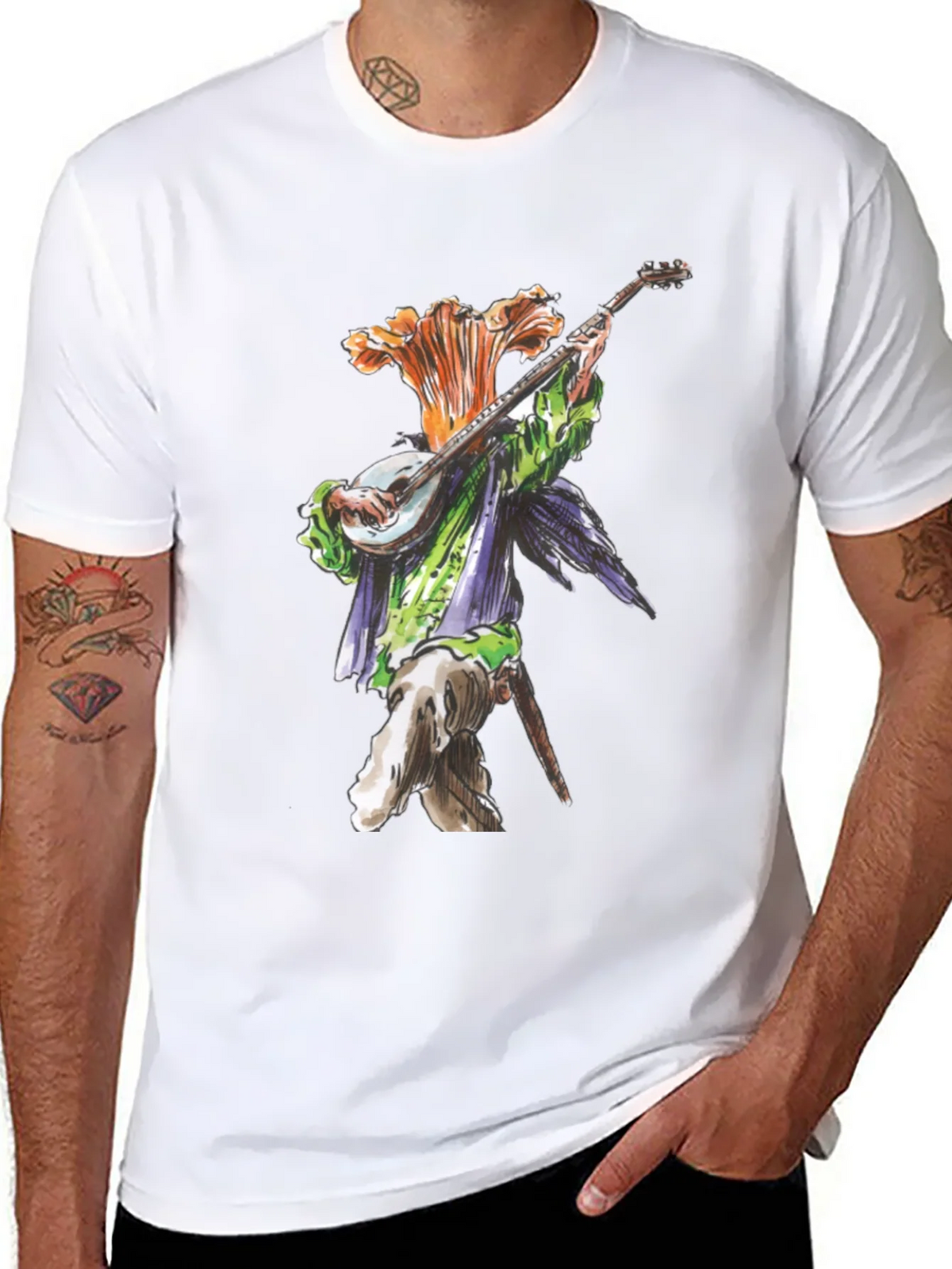 Floral Bard Graphic Tee - Black Cotton product image 7