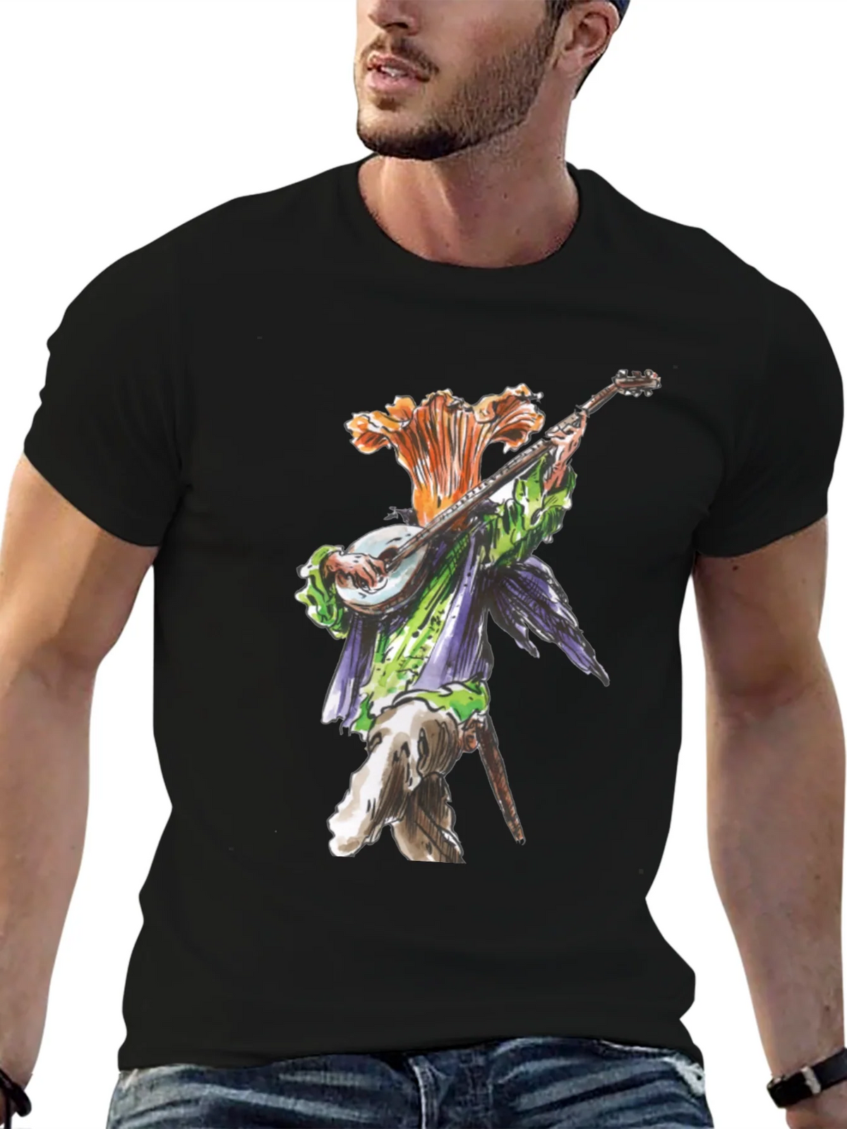 Floral Bard Graphic Tee - Black Cotton product image 6