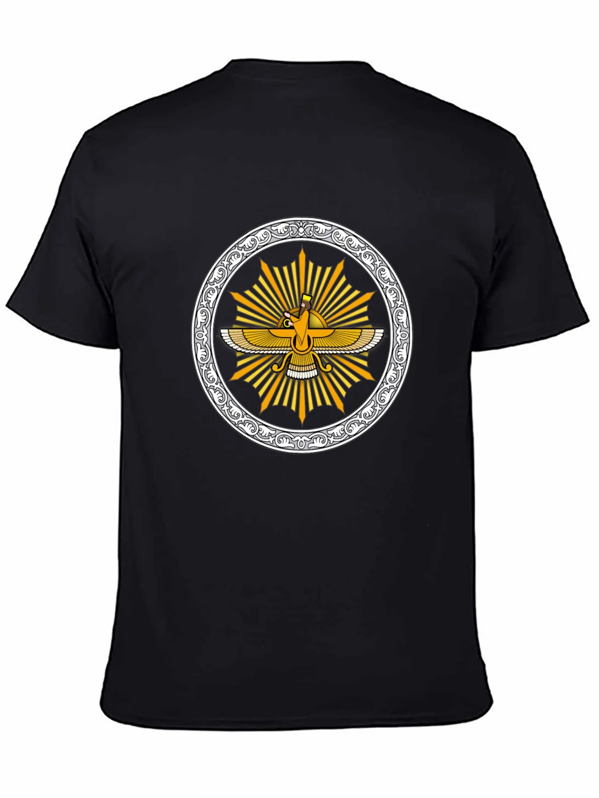Zoroastrian Faravahar Graphic Tee - Black product image 4