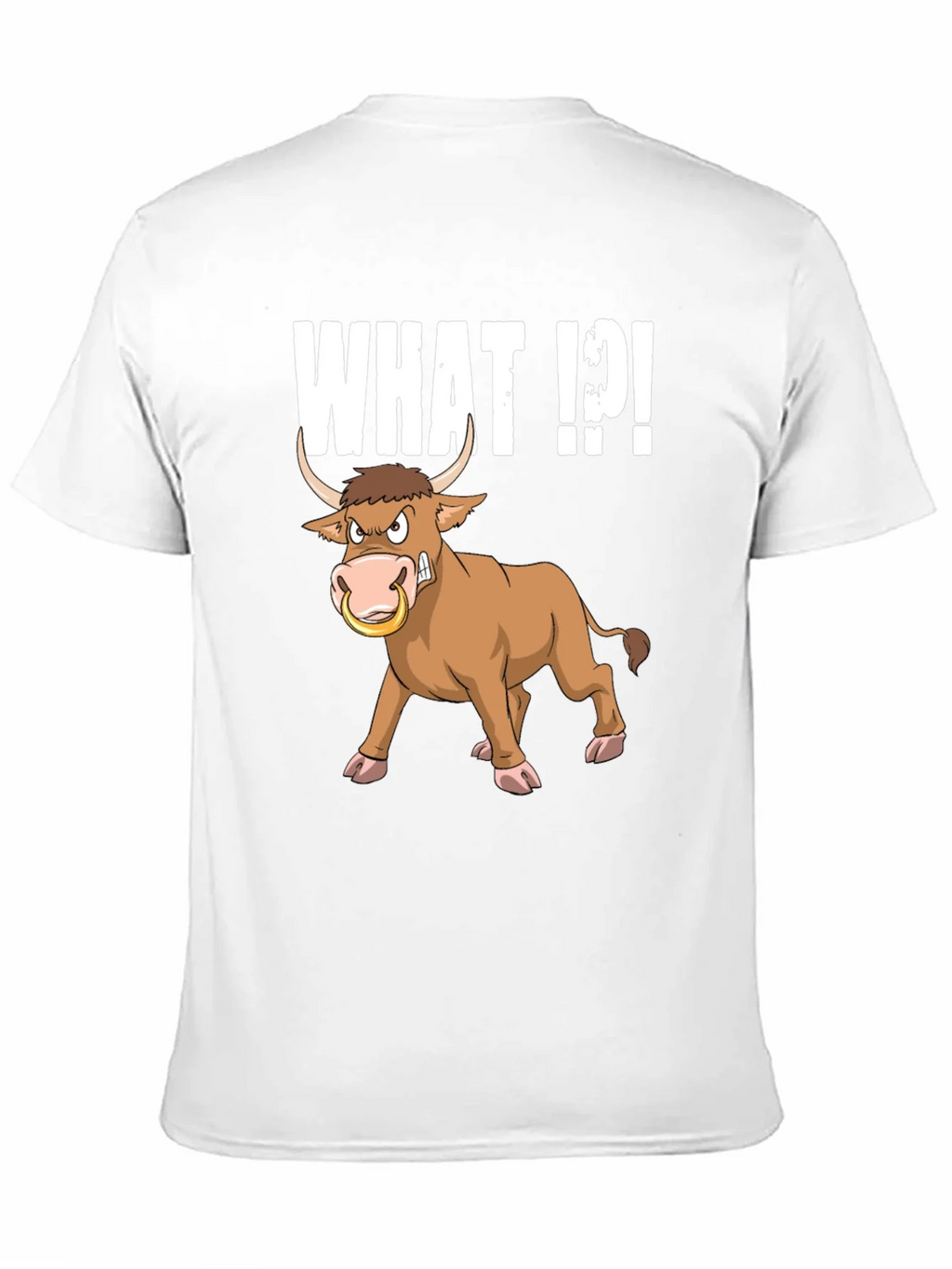 Funny Bull What T-Shirt - Black Graphic Tee product image 2