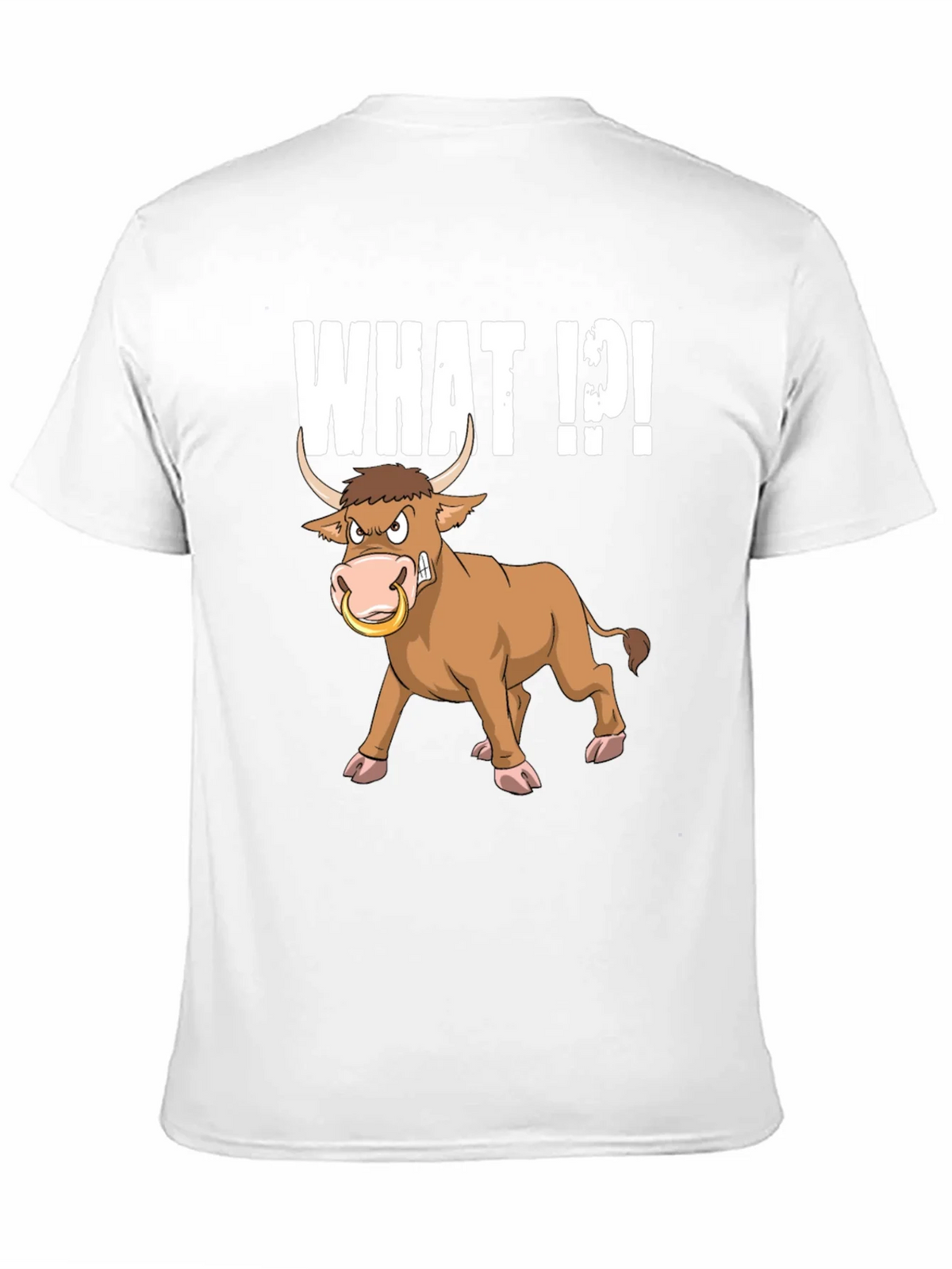 Funny Bull What T-Shirt - Black Graphic Tee product image 2