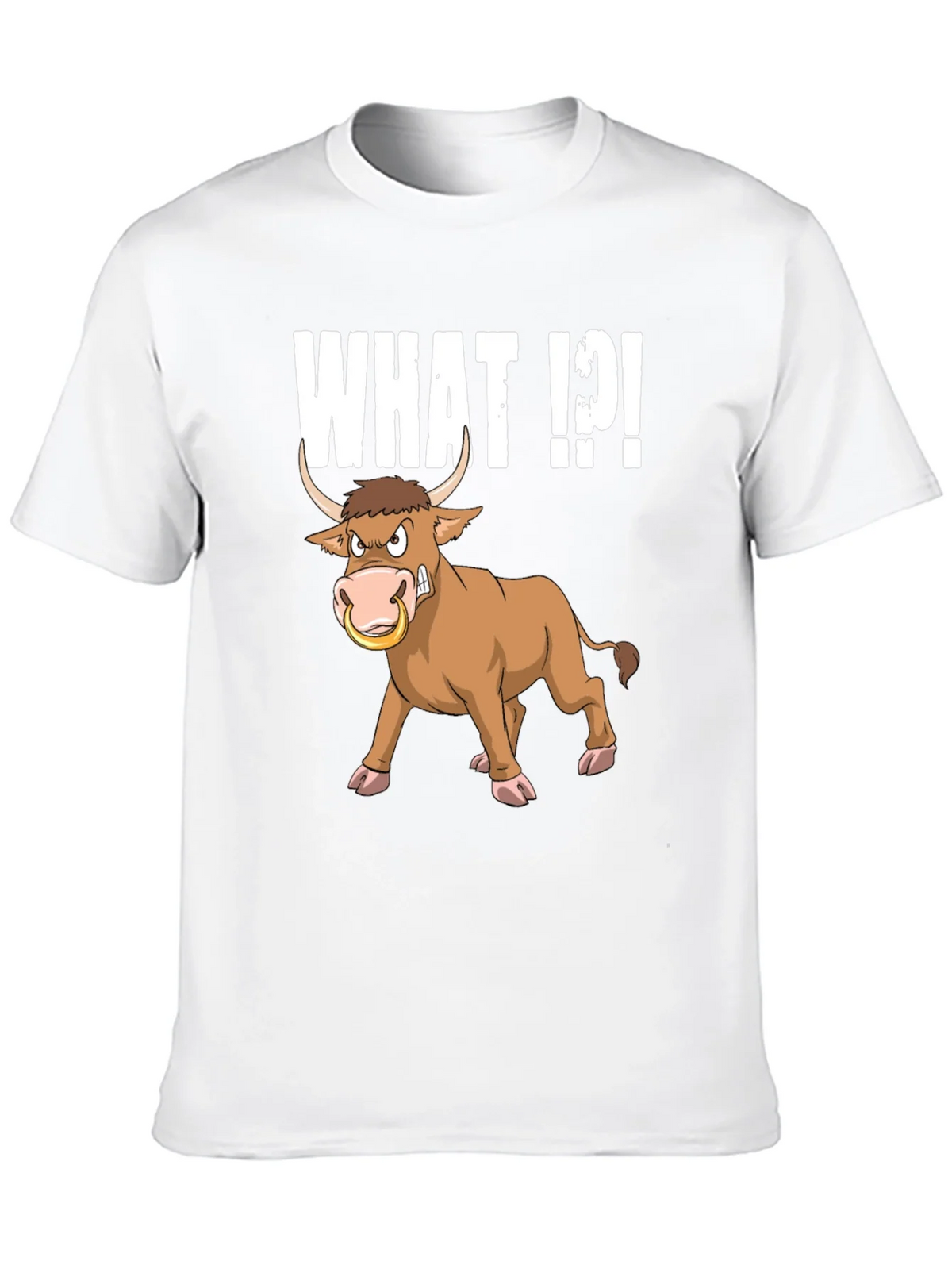 Funny Bull What T-Shirt - Black Graphic Tee product image 12
