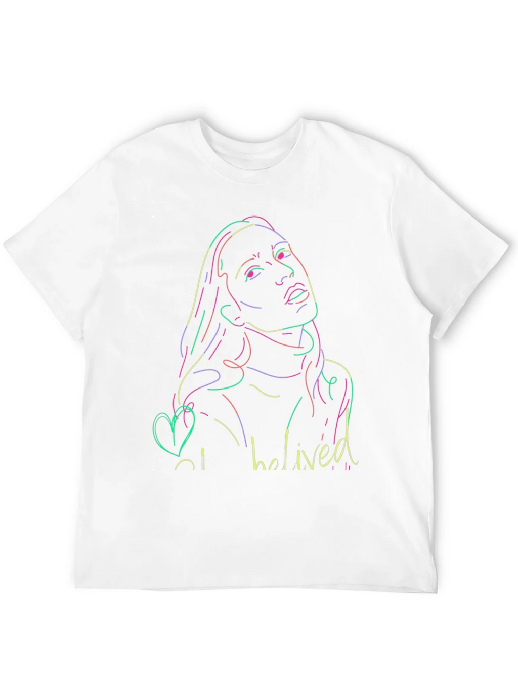 Neon Portrait Black T-Shirt - Casual Style product image 11