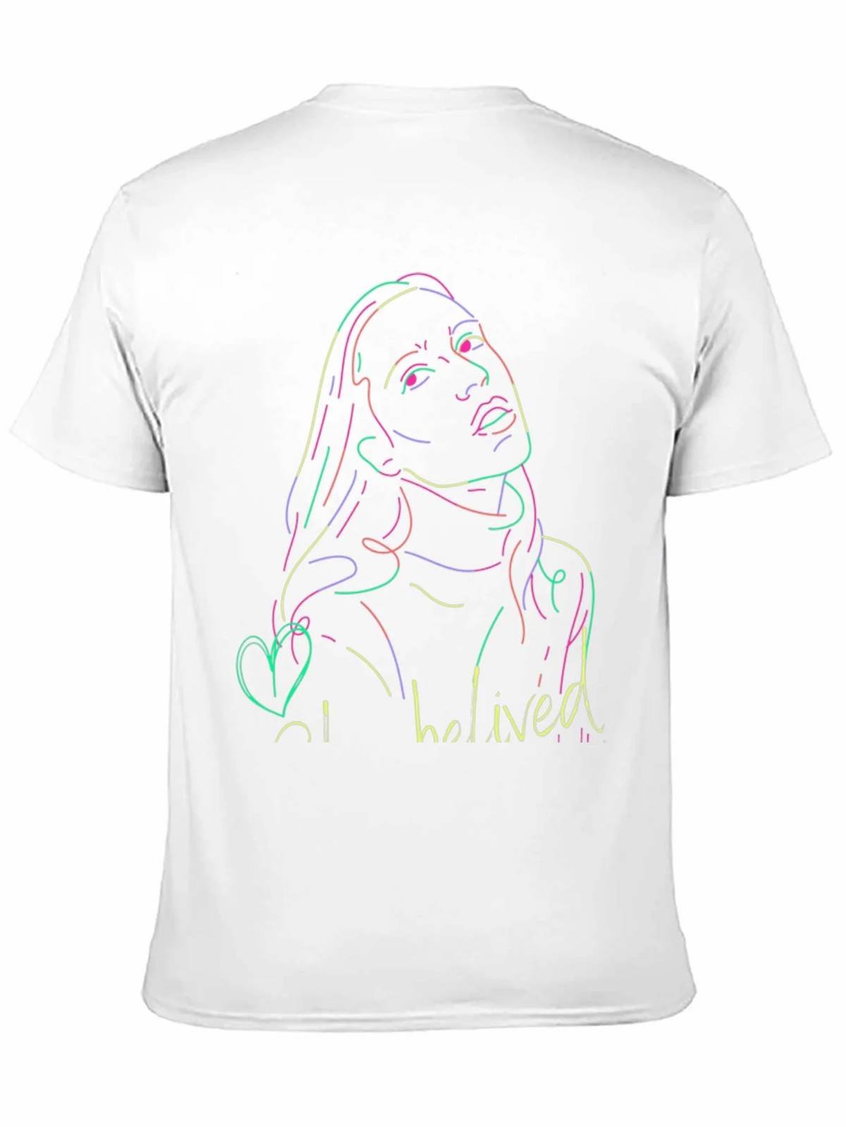 Neon Portrait Black T-Shirt - Casual Style product image 10