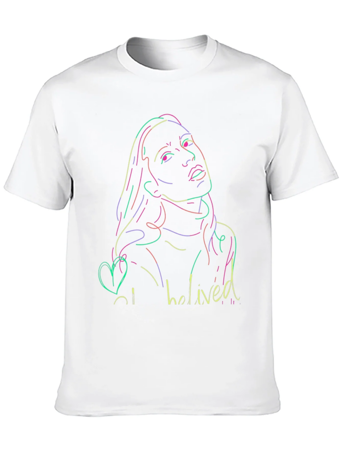 Neon Portrait Black T-Shirt - Casual Style product image 9