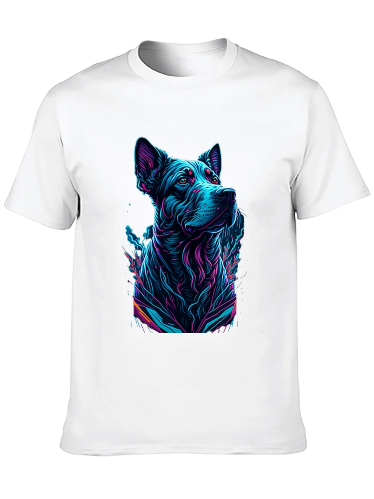 Neon Dog Graphic Black T-Shirt product image 9