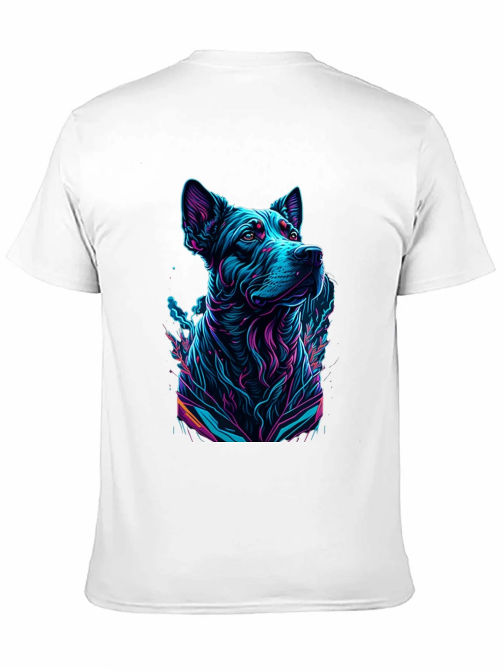 Neon Dog Graphic Black T-Shirt product image 10