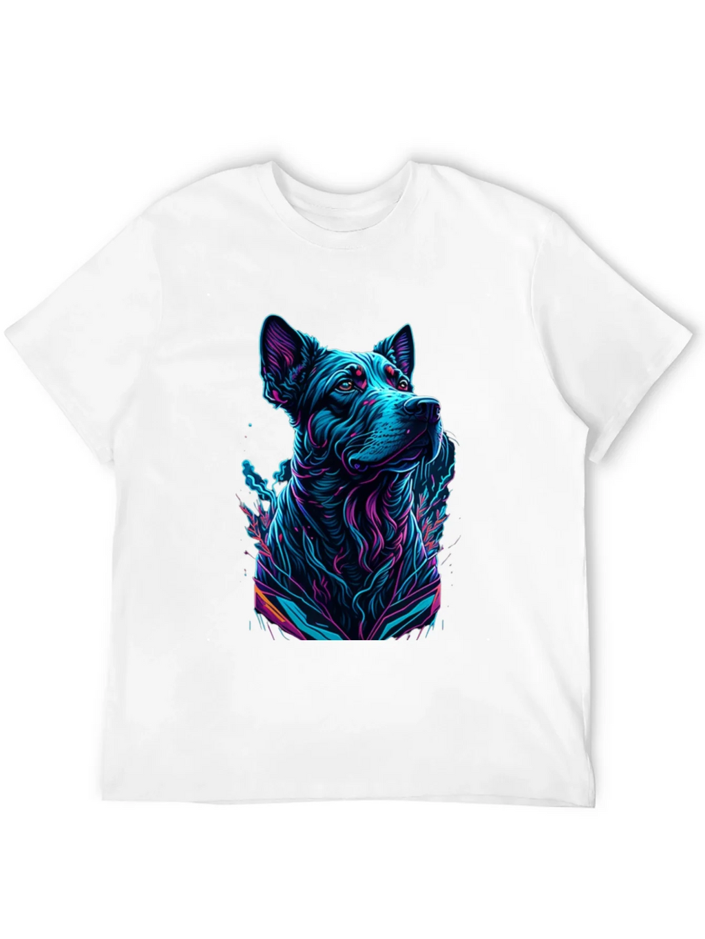 Neon Dog Graphic Black T-Shirt product image 11